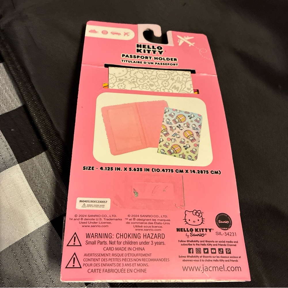 Hello Kitty Pink and Blue Travel Passport Cover - Picture 4 of 5